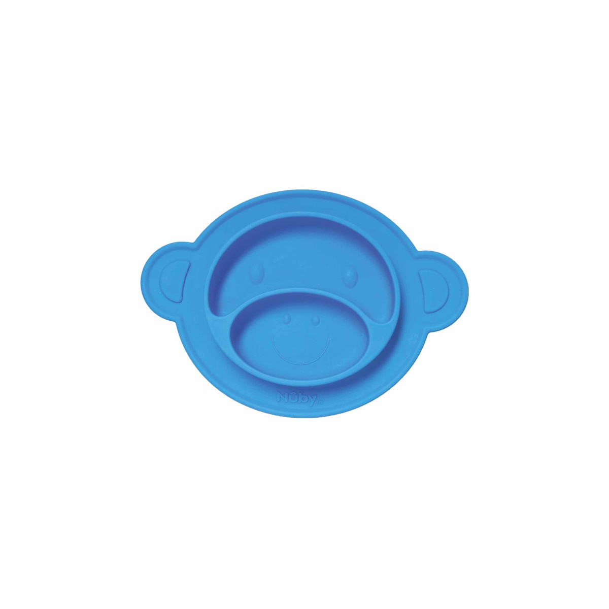 Plato de silicona Nuby con base adherente Mono (9 M+) azul Azul-1