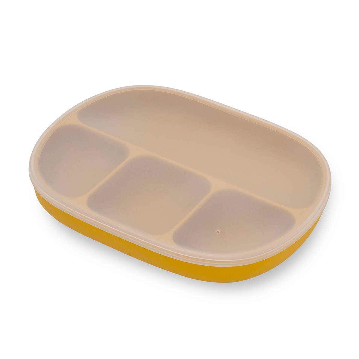 Plato con ventosa y tapadera Mostaza-2
