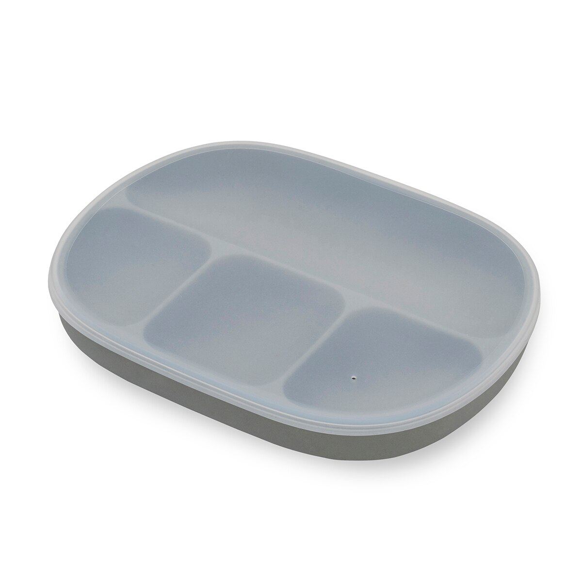 Plato con ventosa y tapadera Gris-2