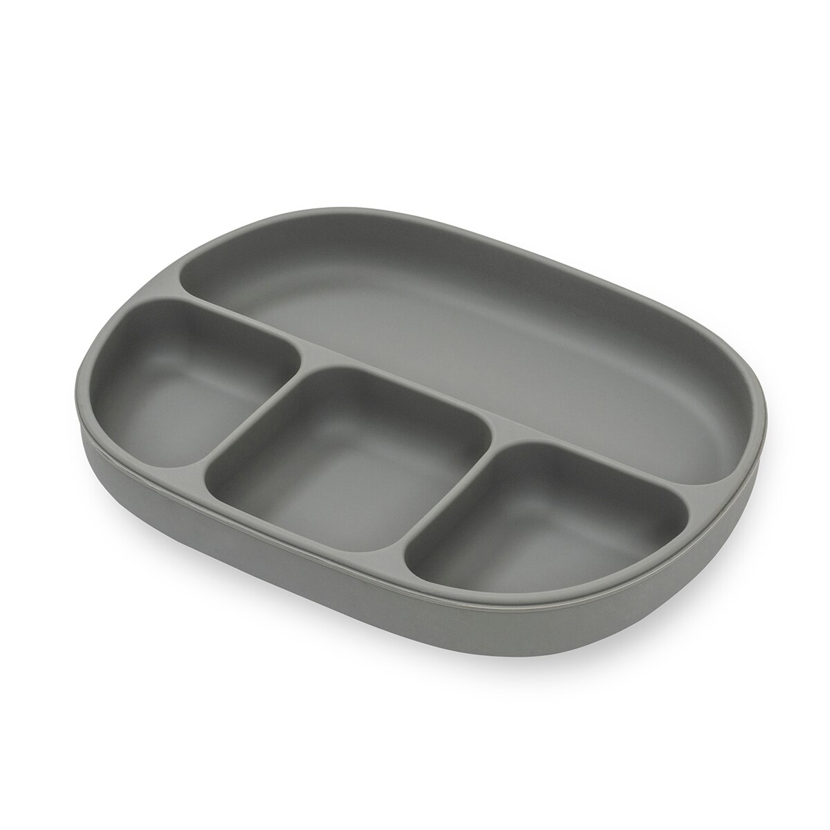 Plato con ventosa y tapadera Gris-3