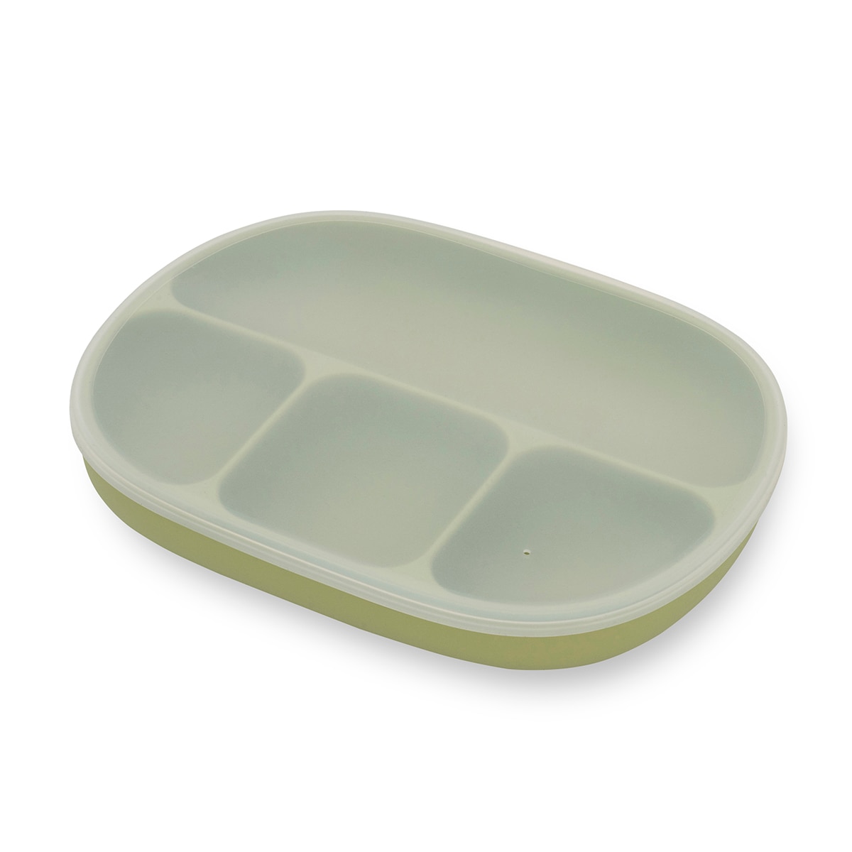 Plato con ventosa y tapadera Verde Agua-2