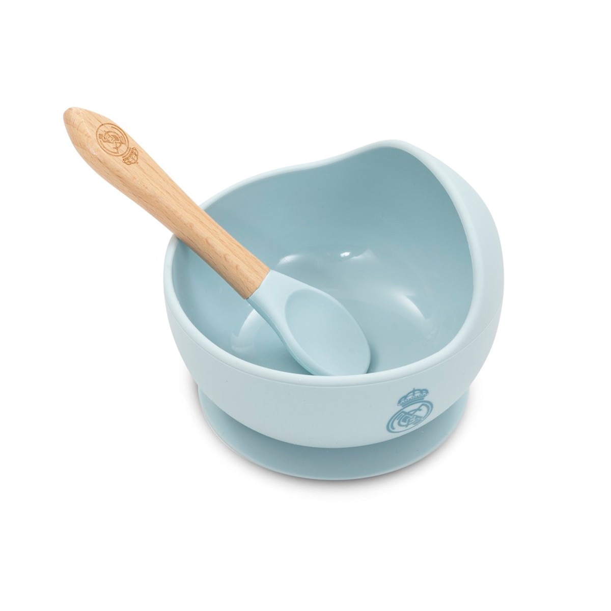 Cuenco con ventosa+cuchara de silicona azul Azul-3