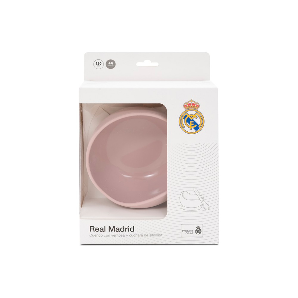 Cuenco con ventosa+cuchara de silicona rosa Rosa-2