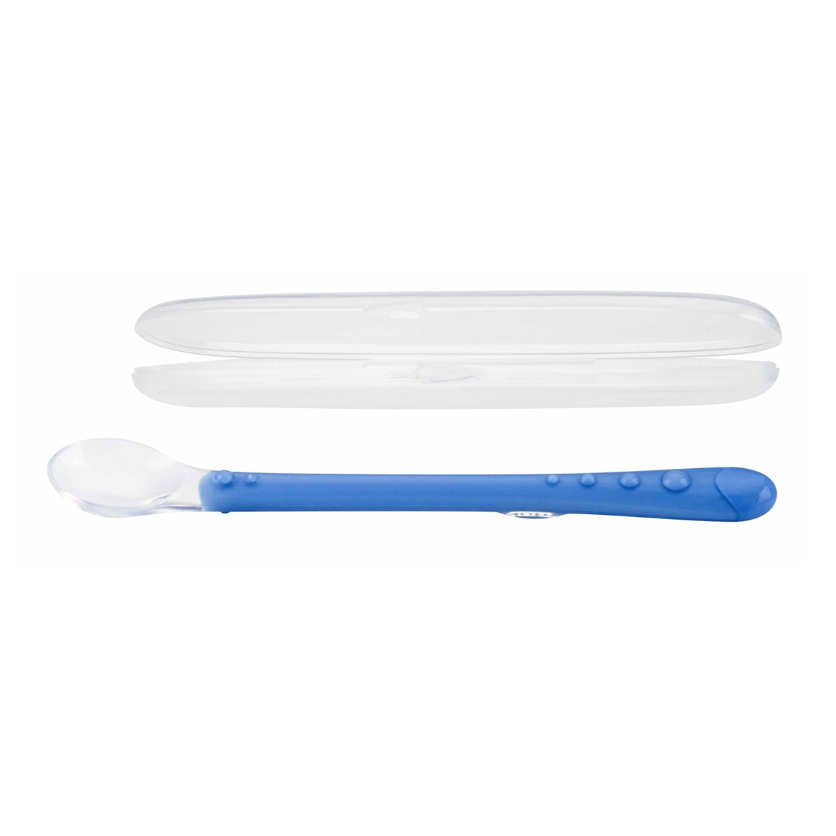 Cuchara larga Nuby de silicona con Estuche (6 M+) azul Azul-1