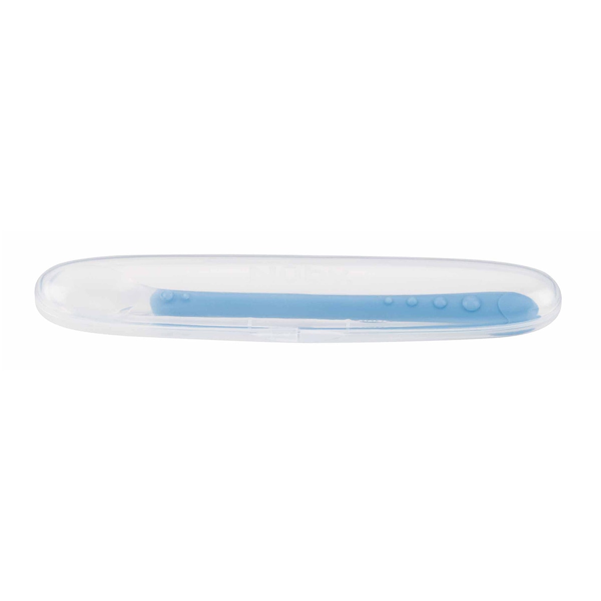 Cuchara larga Nuby de silicona con Estuche (6 M+) azul Azul-2