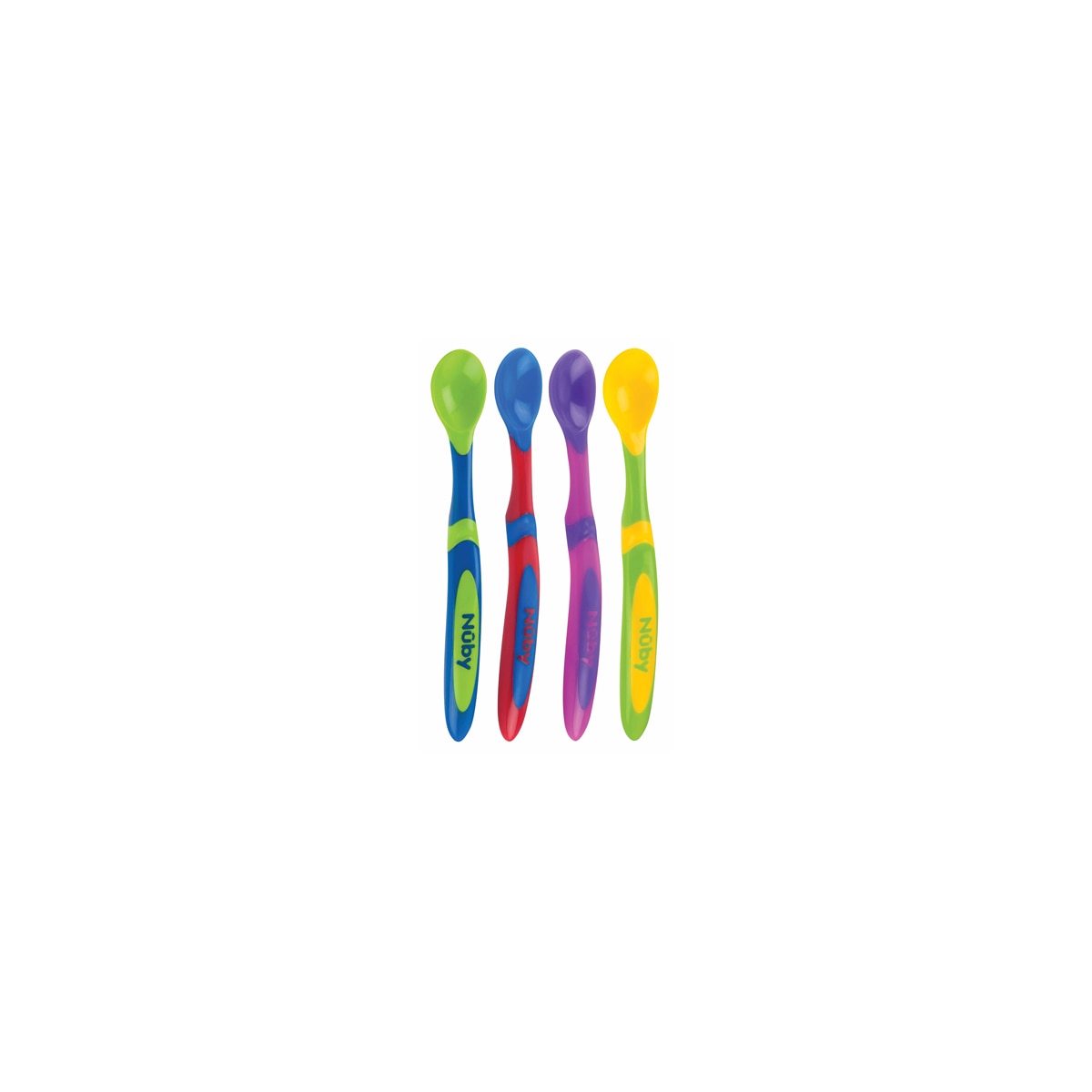 Pack de 4 Cucharas Nuby de mango largo (6 M+) multicolor Multicolor-1