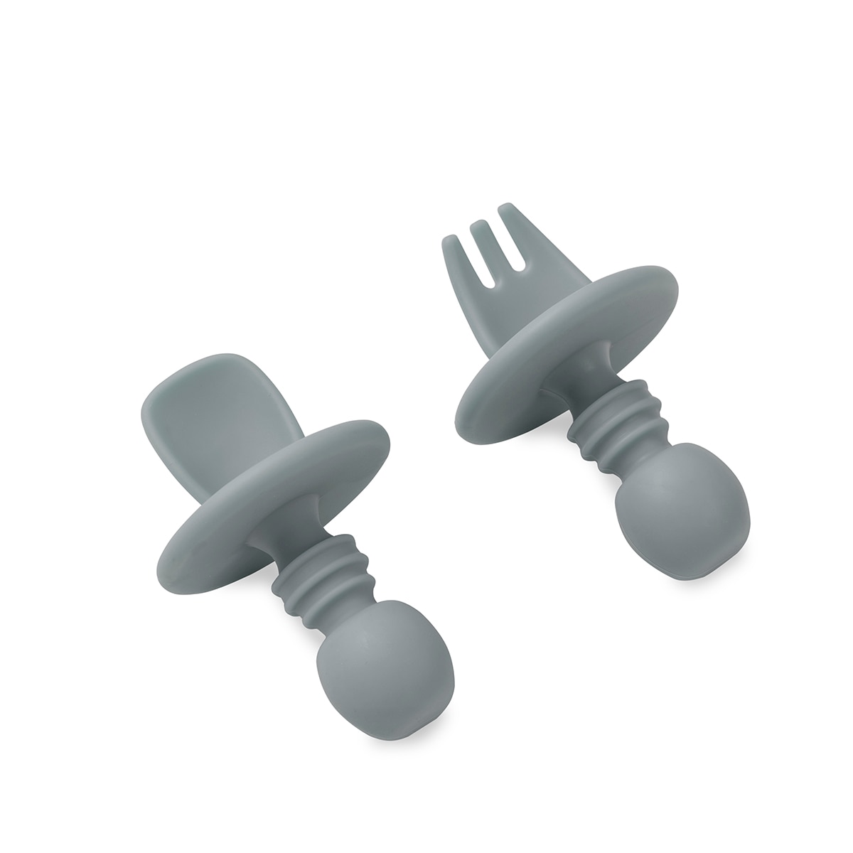 Set cubiertos aprendizaje antiahogo Gris-2