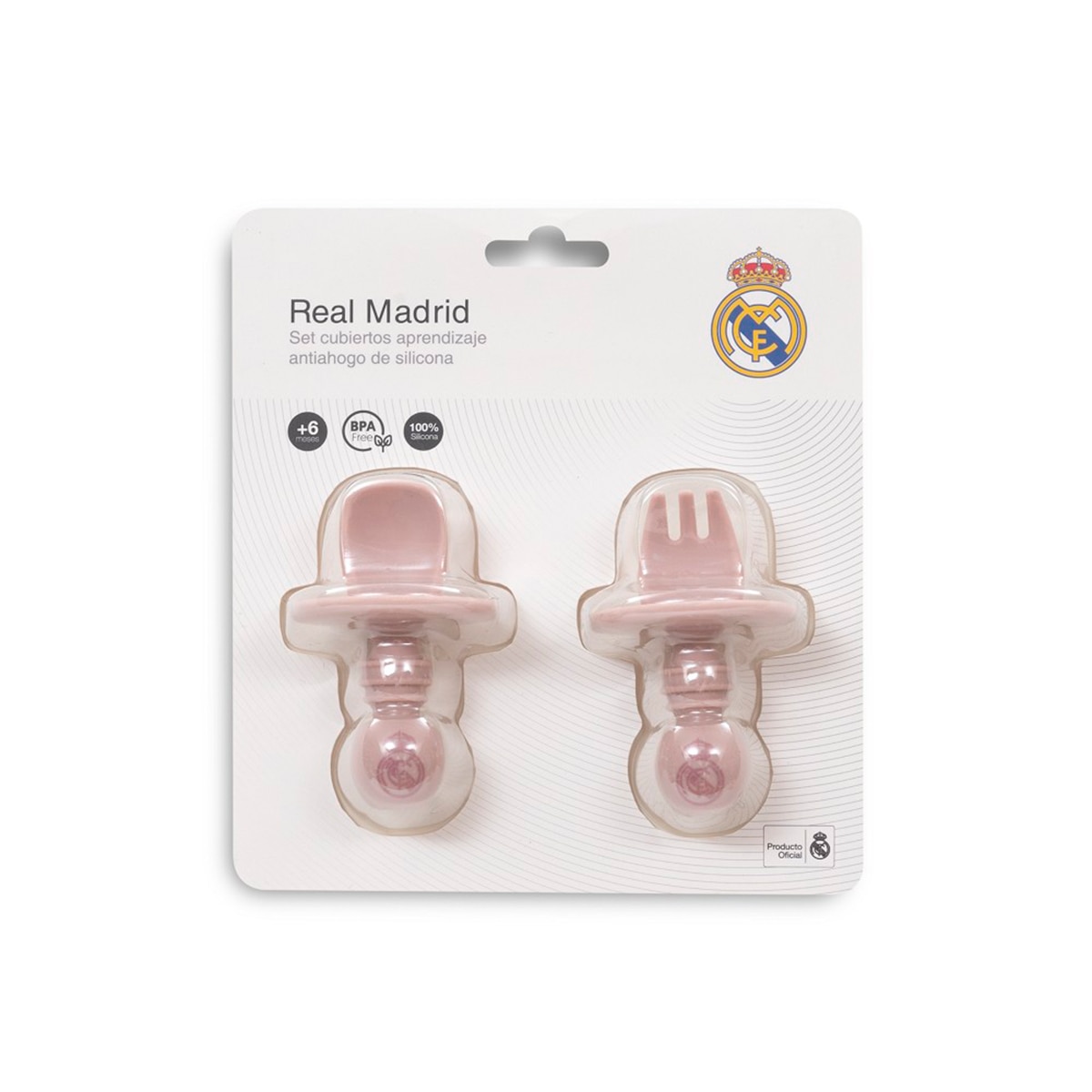 Cubiertos aprendizaje antiahogo de silicona rosa Rosa-2