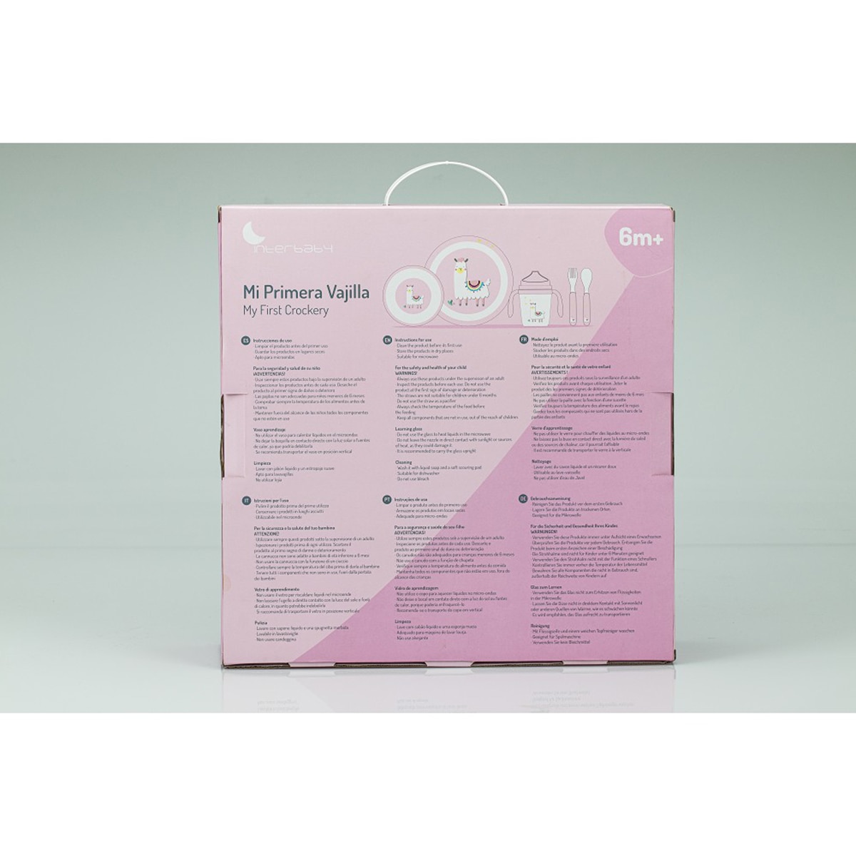 Vajilla 5 piezas Interbaby llama rosa Rosa-6