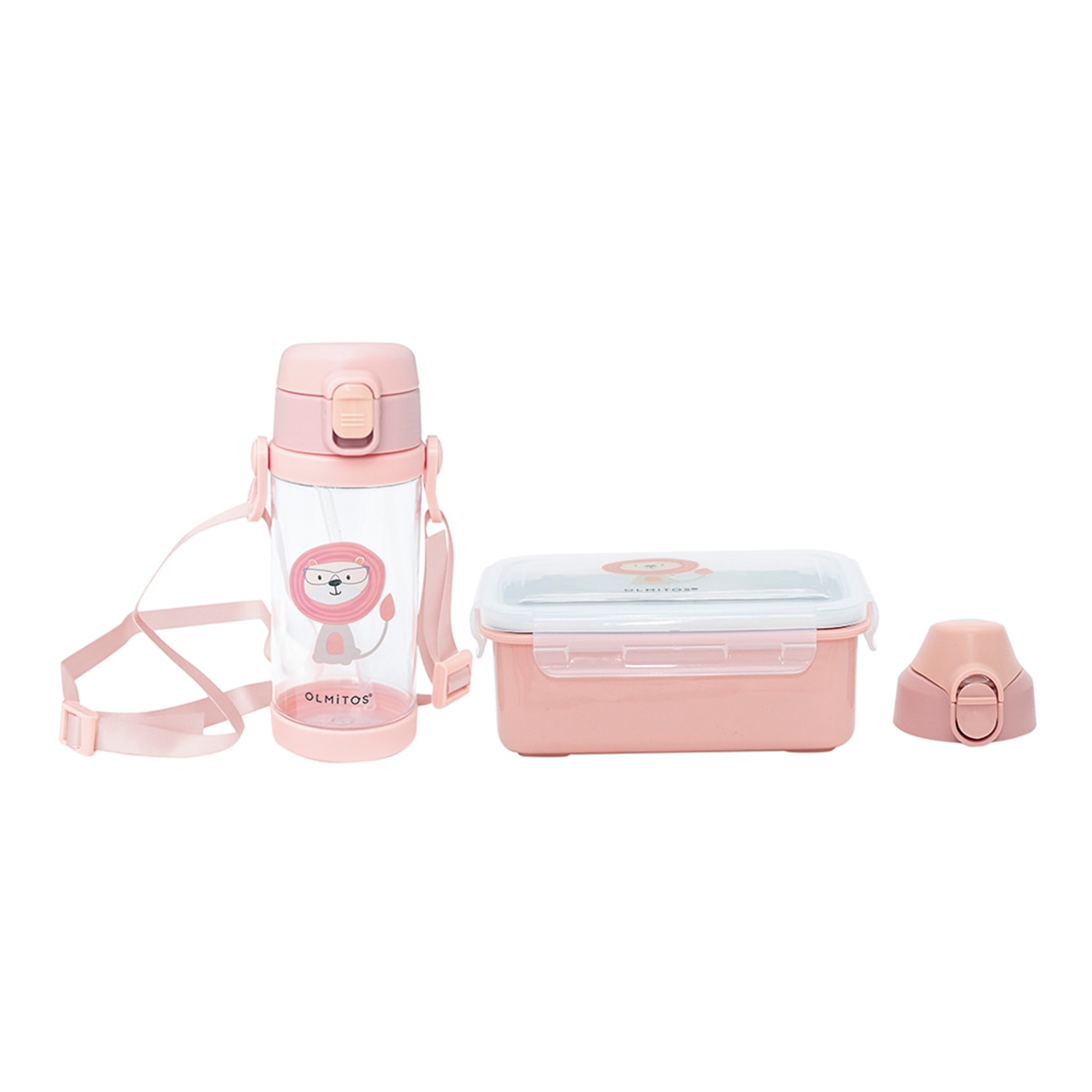 Set botella + fiambrera lion Rosa-1