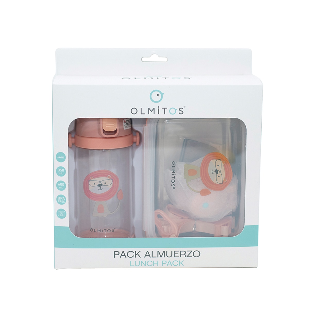 Set botella + fiambrera lion Rosa-4