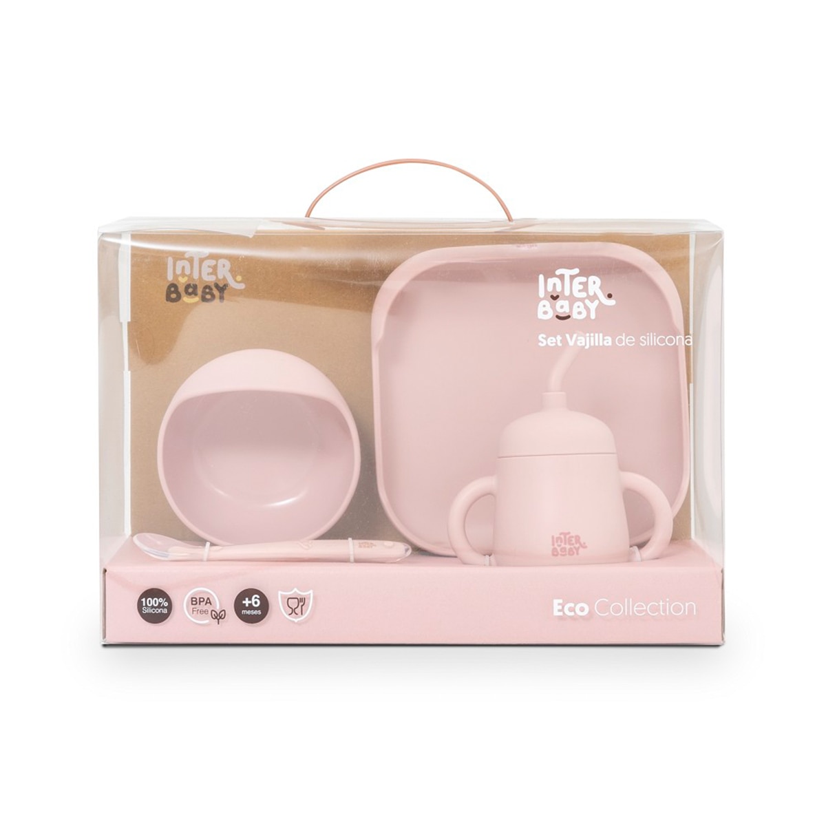 Set vajilla 4 pcs de silicona mockup Rosa-2