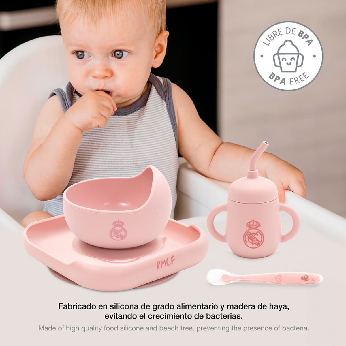 Set vajilla 4 pcs de silicona mod mockup Rosa-2