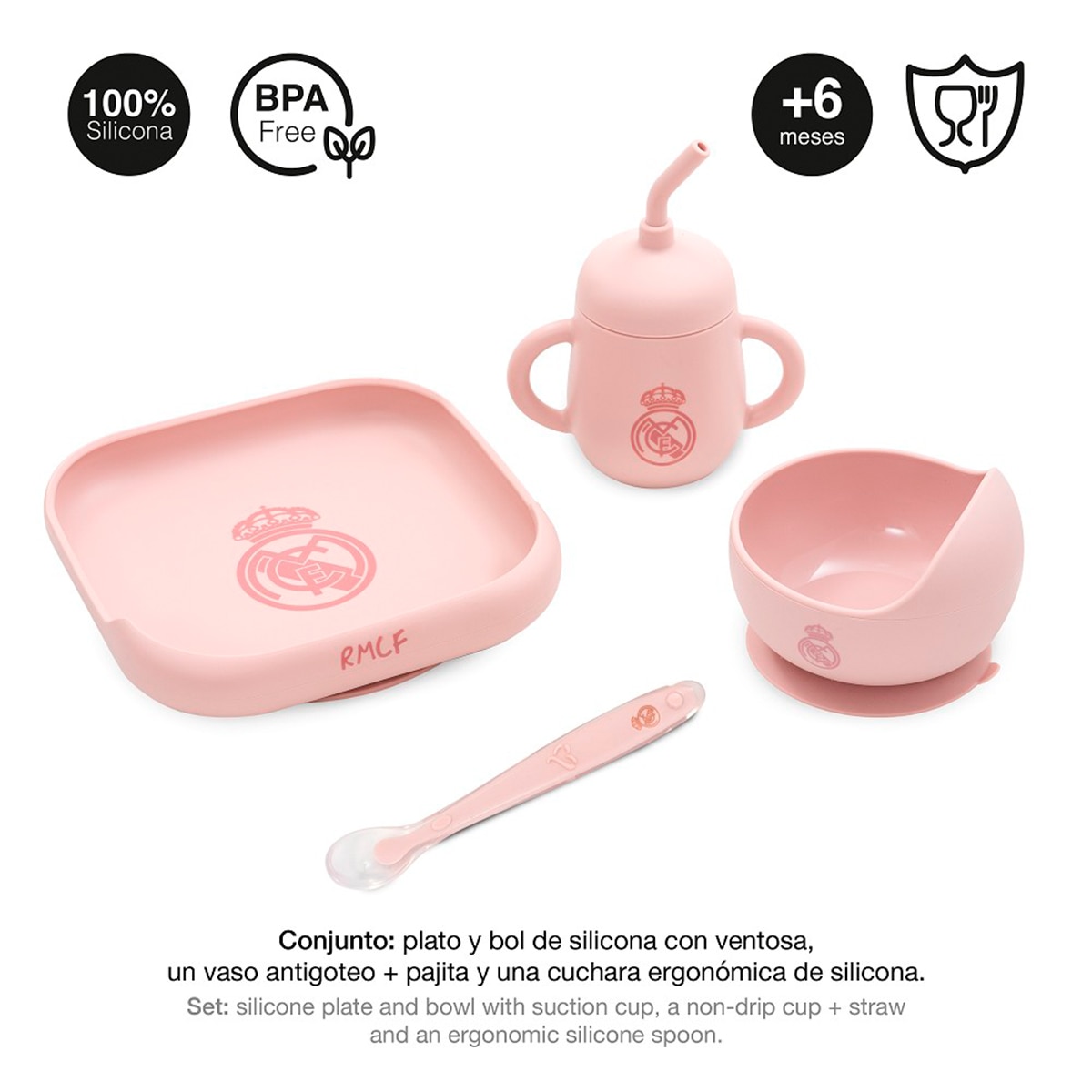 Set vajilla 4 pcs de silicona mod mockup Rosa-3