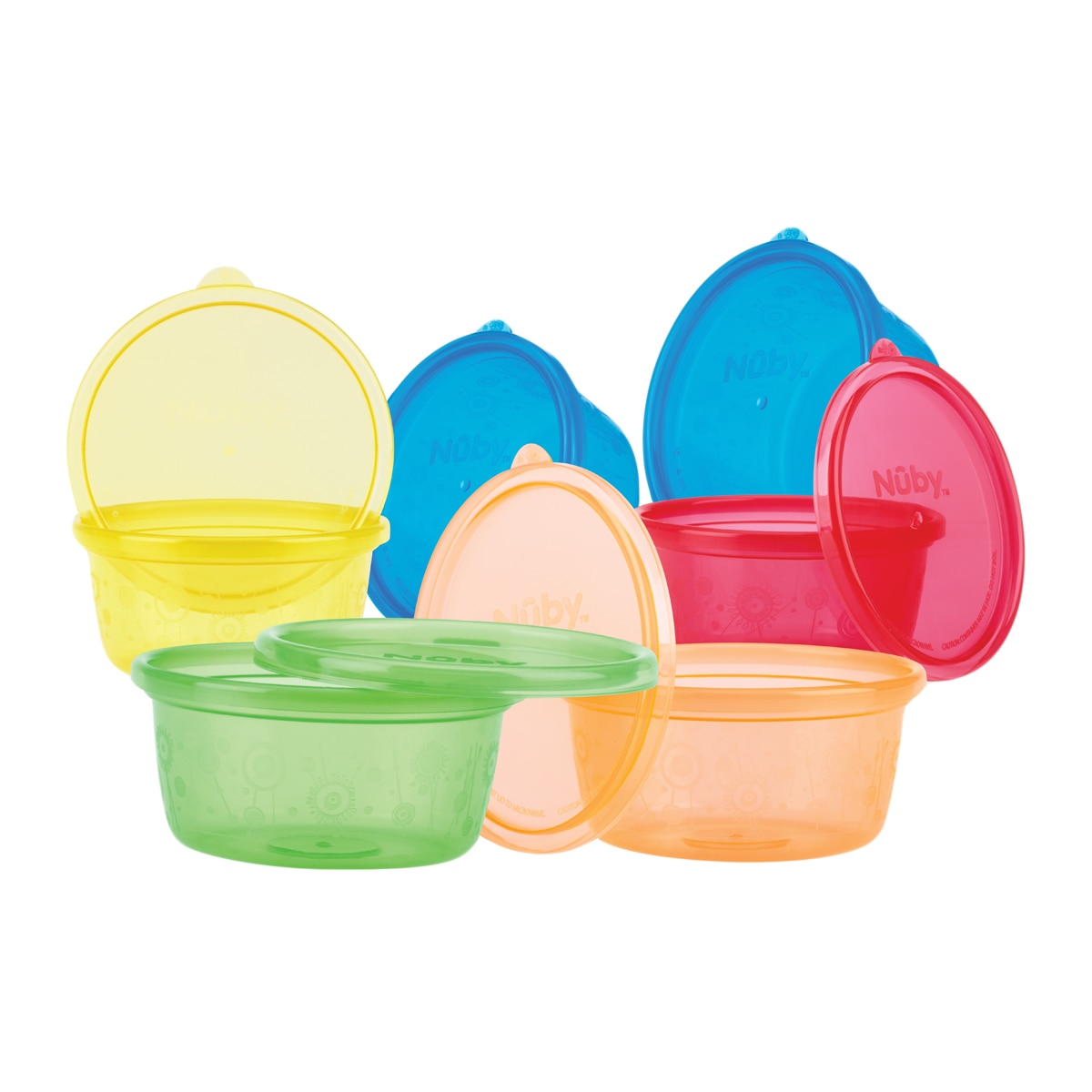 Juego de 6 Recipientes Herméticos Nuby Wash or Toss para congelador (300 ml.) multicolor Multicolor-1