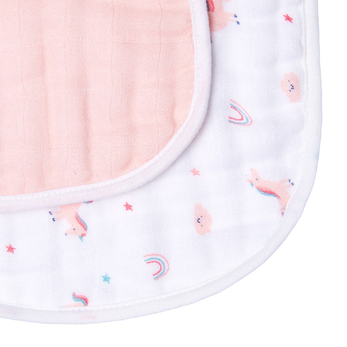 Conjunto de 2 babetes Unit de algodão orgânico Rosa-2