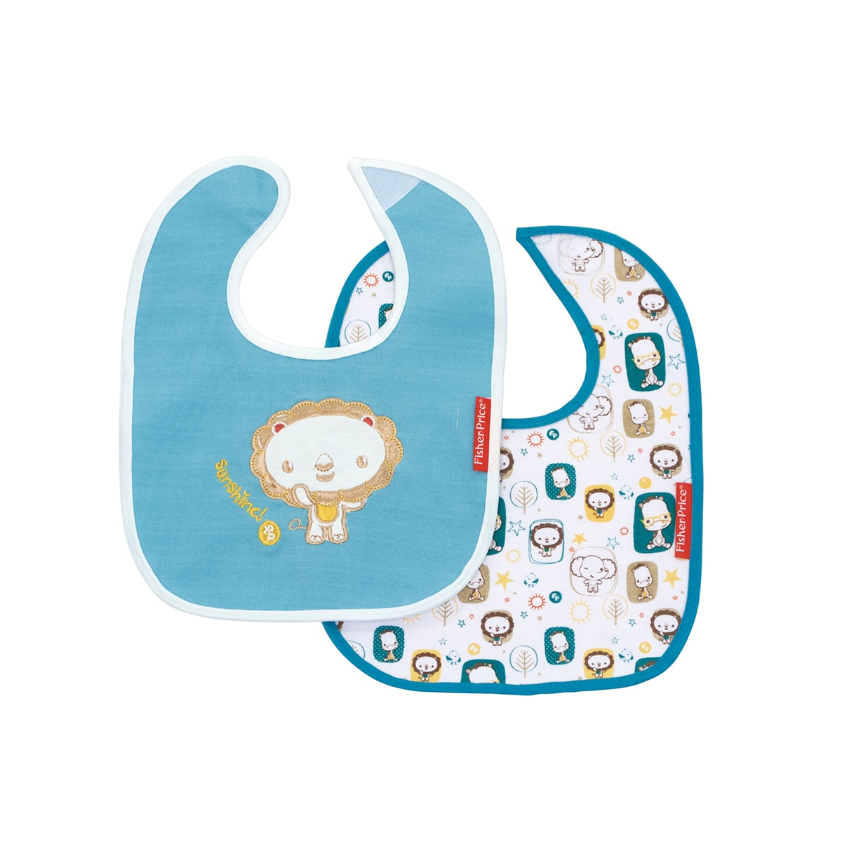 Pack de 2 Baberos Arditex Fisher-Price de algodón azul Azul-1