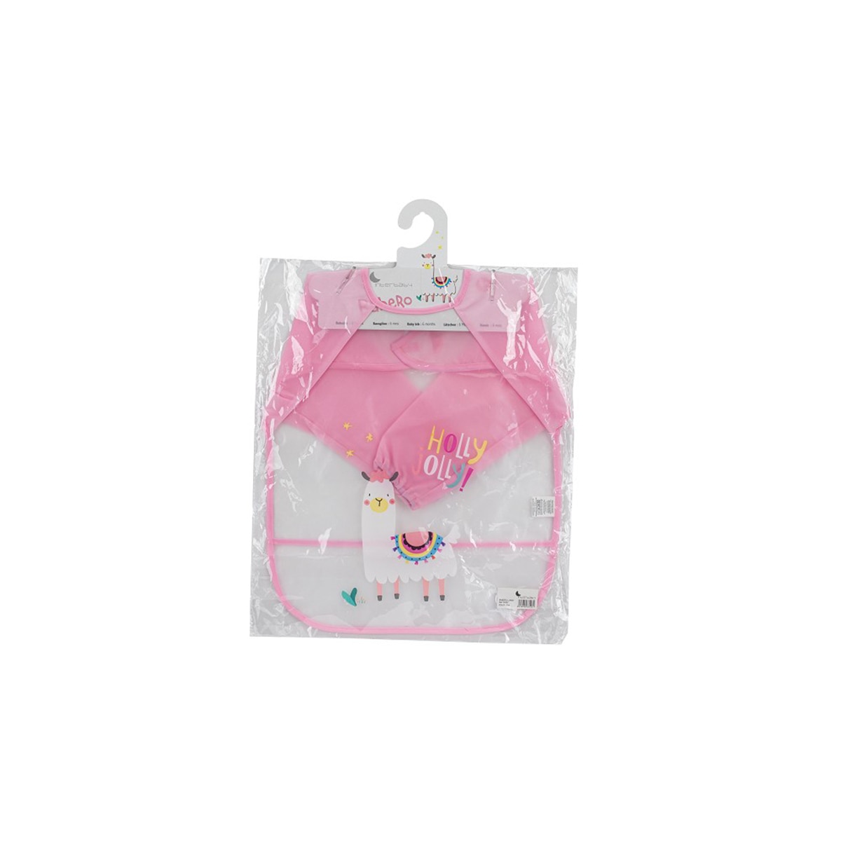 Babero estampado Interbaby con mangas rosa Rosa-2