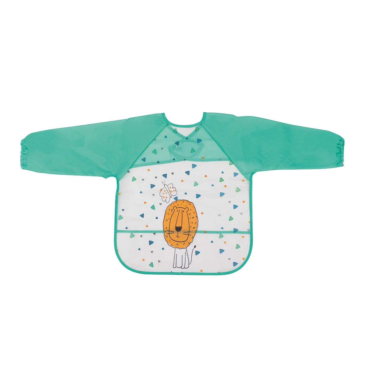 Babero estampado Interbaby con mangas verde Verde-1