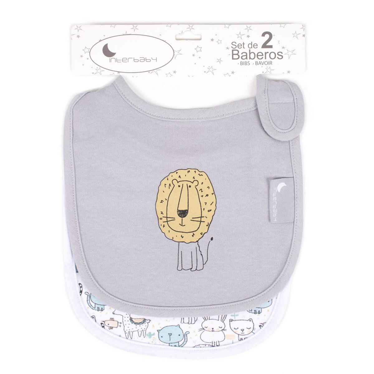 Pack 2 baberos de punto Interbaby blanco Blanco-2