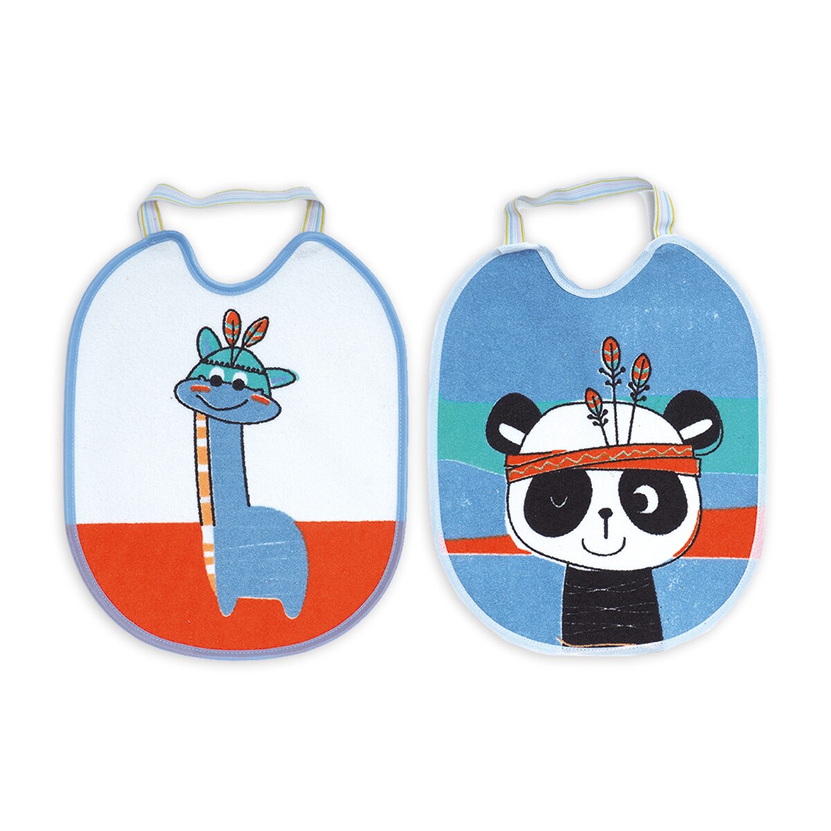 Pack de 2 Baberos de rizo estampados impermeables Multicolor-1