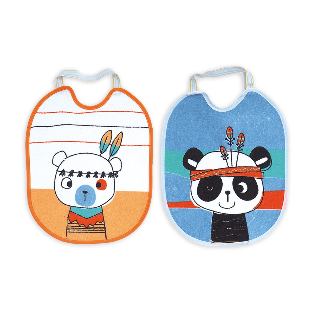 Pack de 2 Baberos de rizo estampados impermeables Multicolor-1