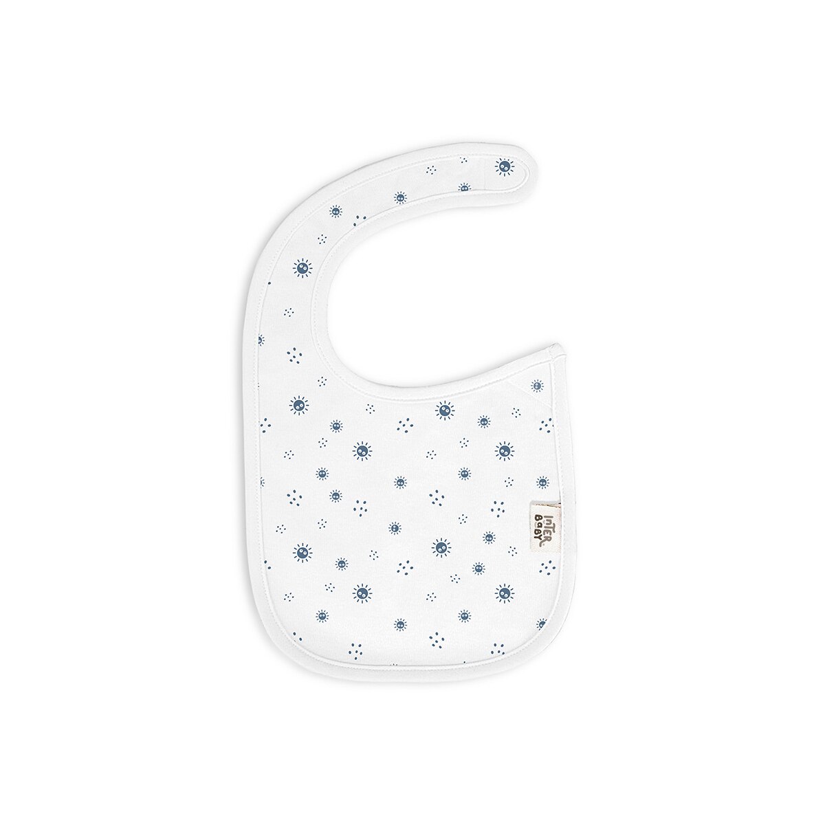 Pack 2 baberos bambú Duende Empolvado Blanco/Azul Interbaby Blanco-3