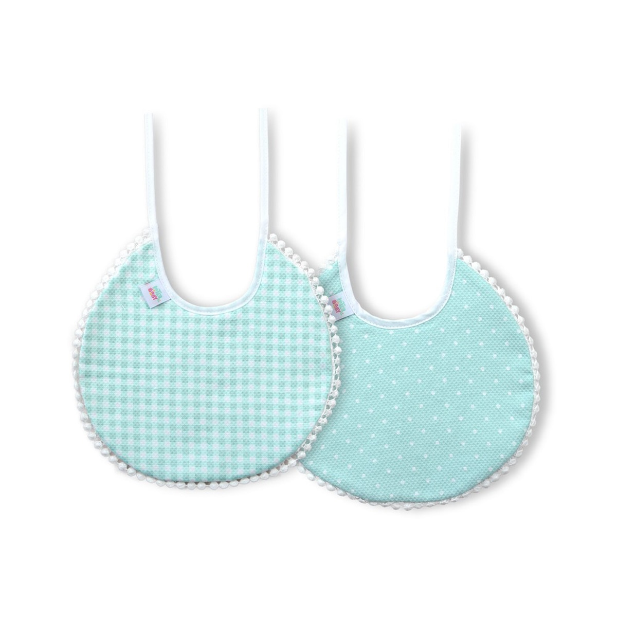Pack 2 baberos Vichy y Topos Verde Interbaby Verde-1