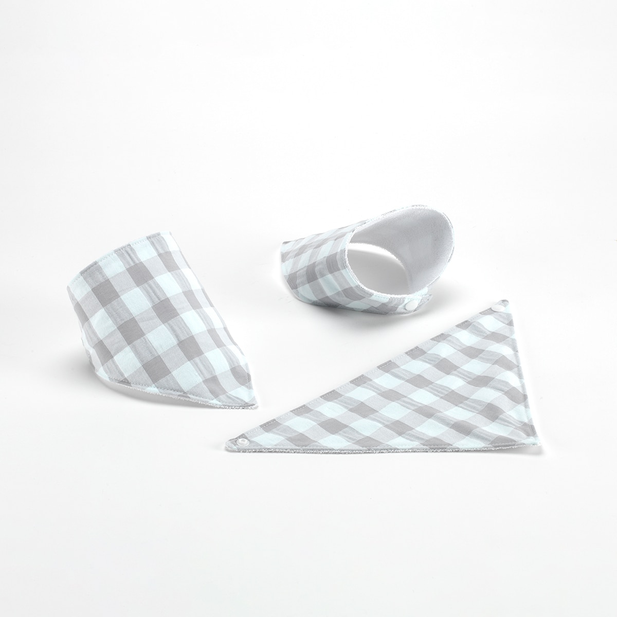 Pack de tres bandanas cuadro vichy Gris / Blanco Gris-1