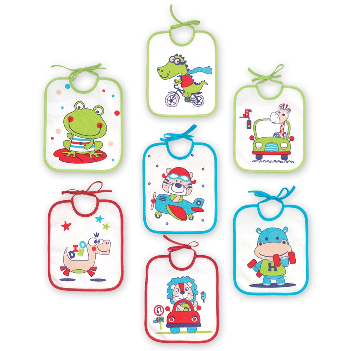 Imagen 0 de Semanario. Set de 7 baberos estampados