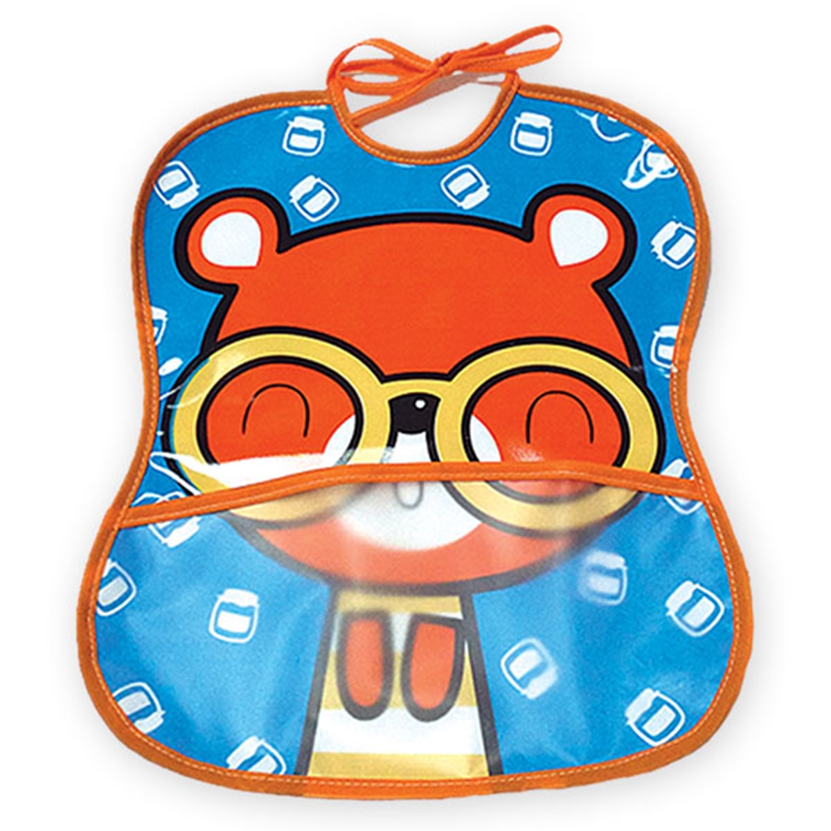 Babero con bolsillo Oso-Buho Multicolor-2