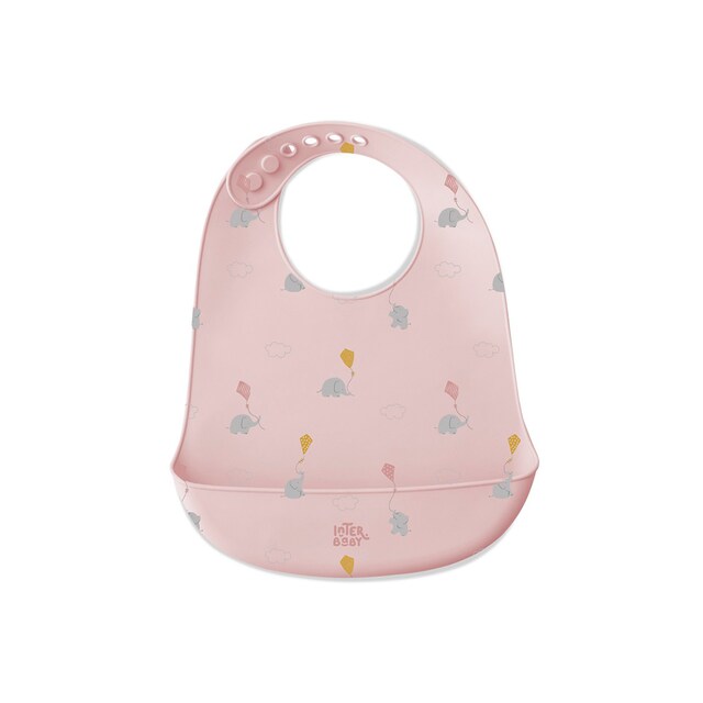 Imagen 0 de Babero silicona estampado elefantes