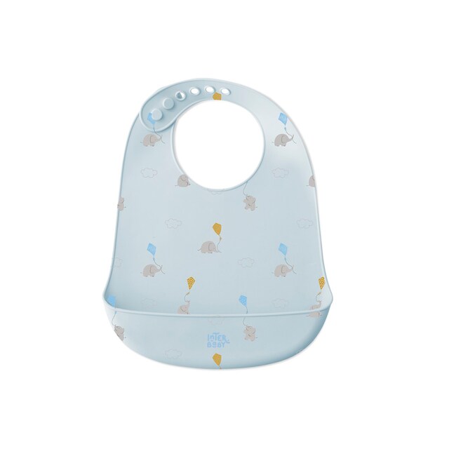 Imagen 0 de Babero silicona estampado elefantes