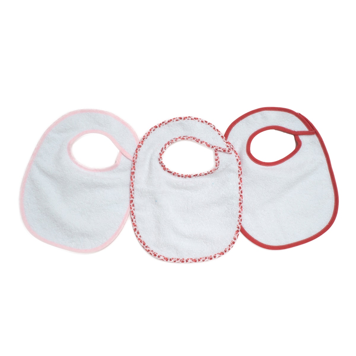 Pack de 3 baberos de 0 a 6 meses cierre velcro Rosa-1