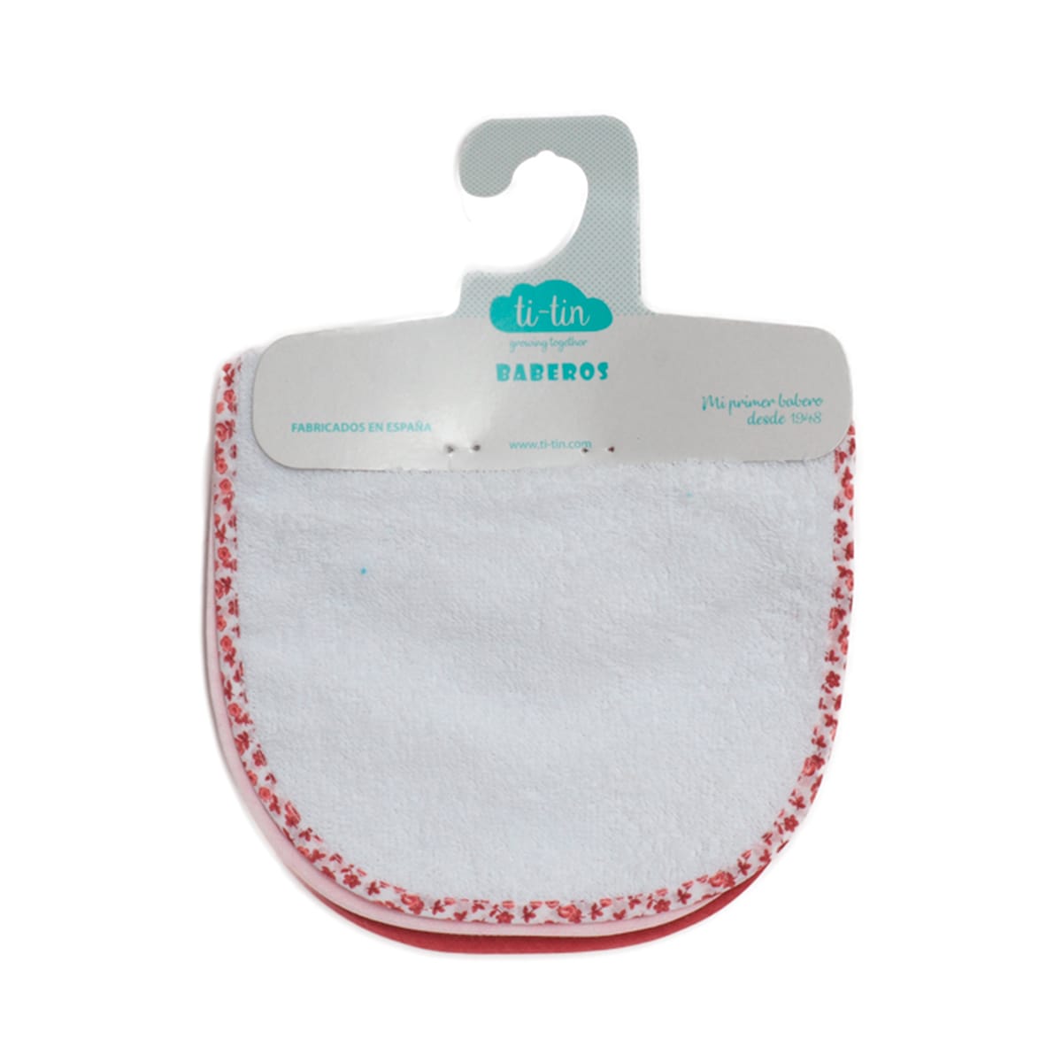Pack de 3 baberos de 0 a 6 meses cierre velcro Rosa-2