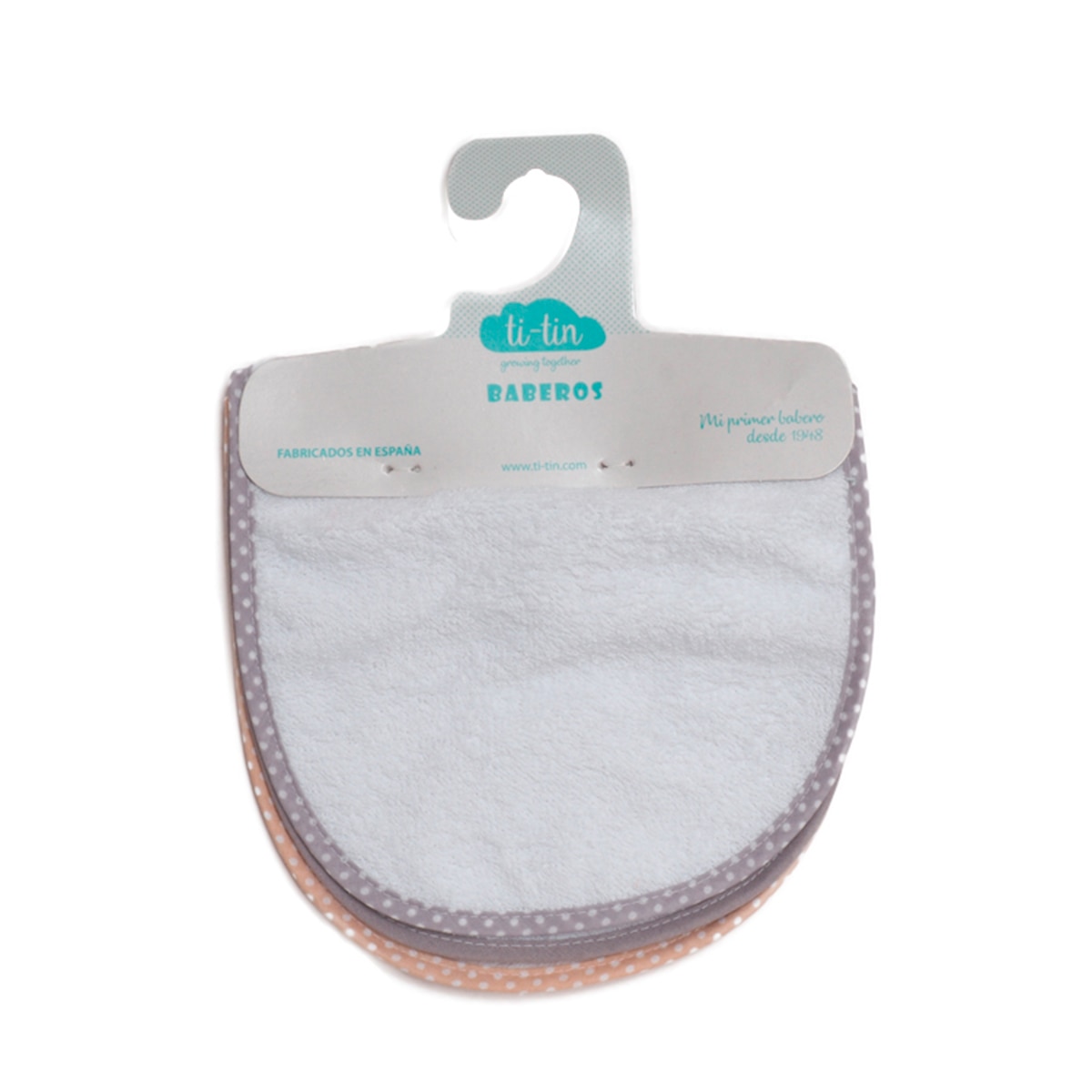 Pack de 3 baberos de 0 a 6 meses cierre velcro Gris-2