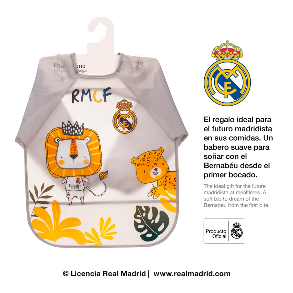 Babero mangas real madrid Gris-2