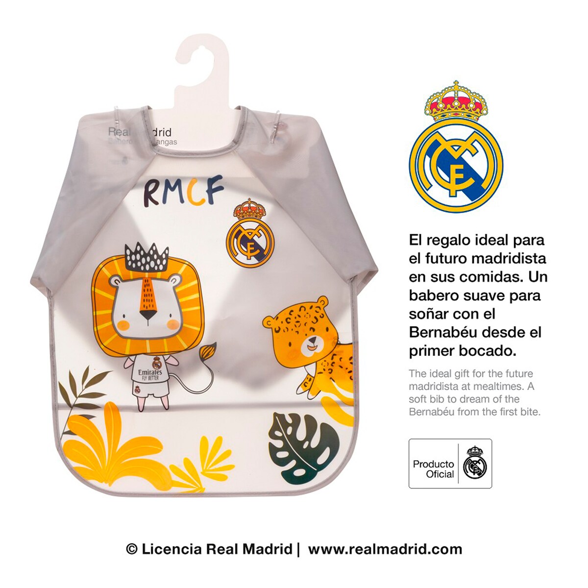 Babero mangas real madrid Gris-2