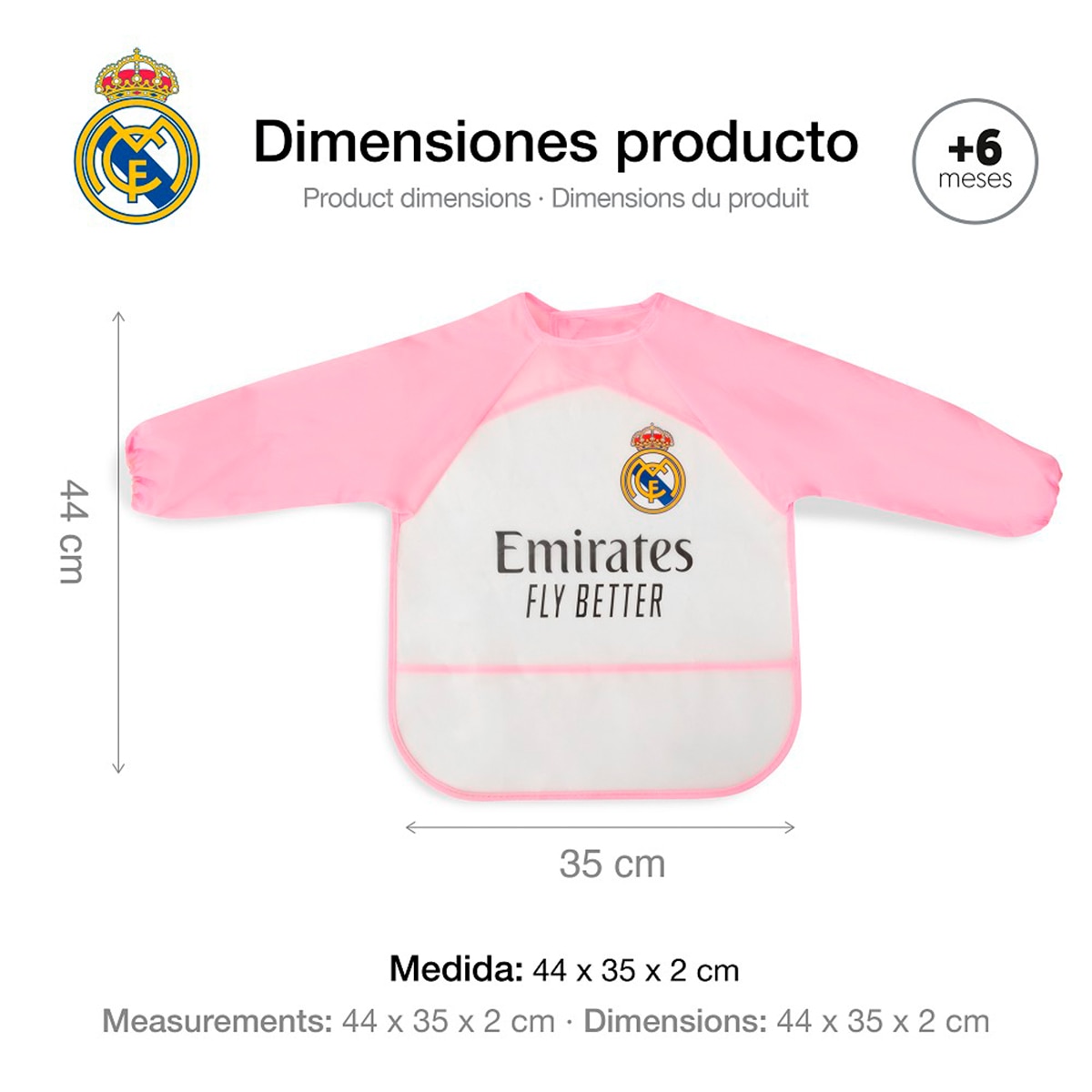 Babero mangas equipacion rm Rosa-2