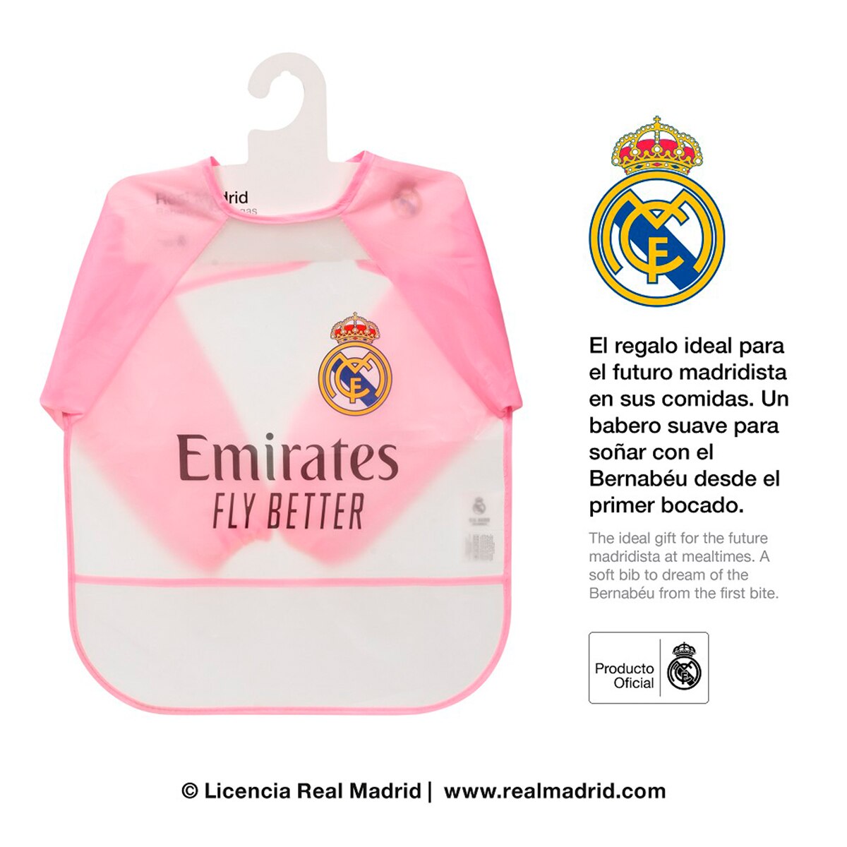 Babero mangas equipacion rm Rosa-6