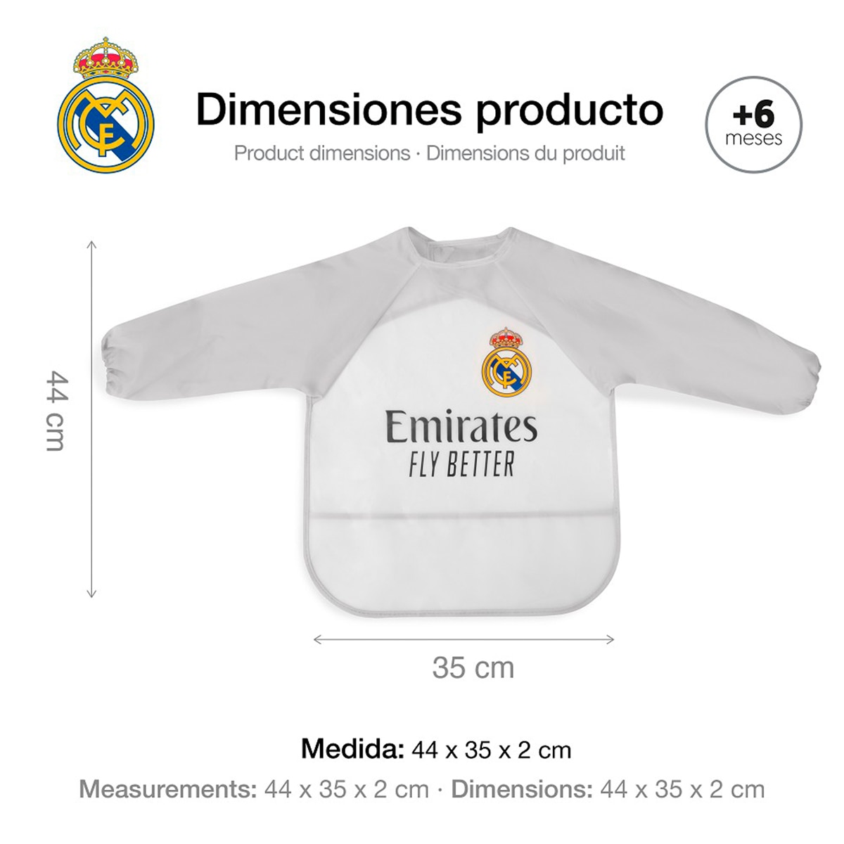 Babero mangas equipacion rm Gris-2