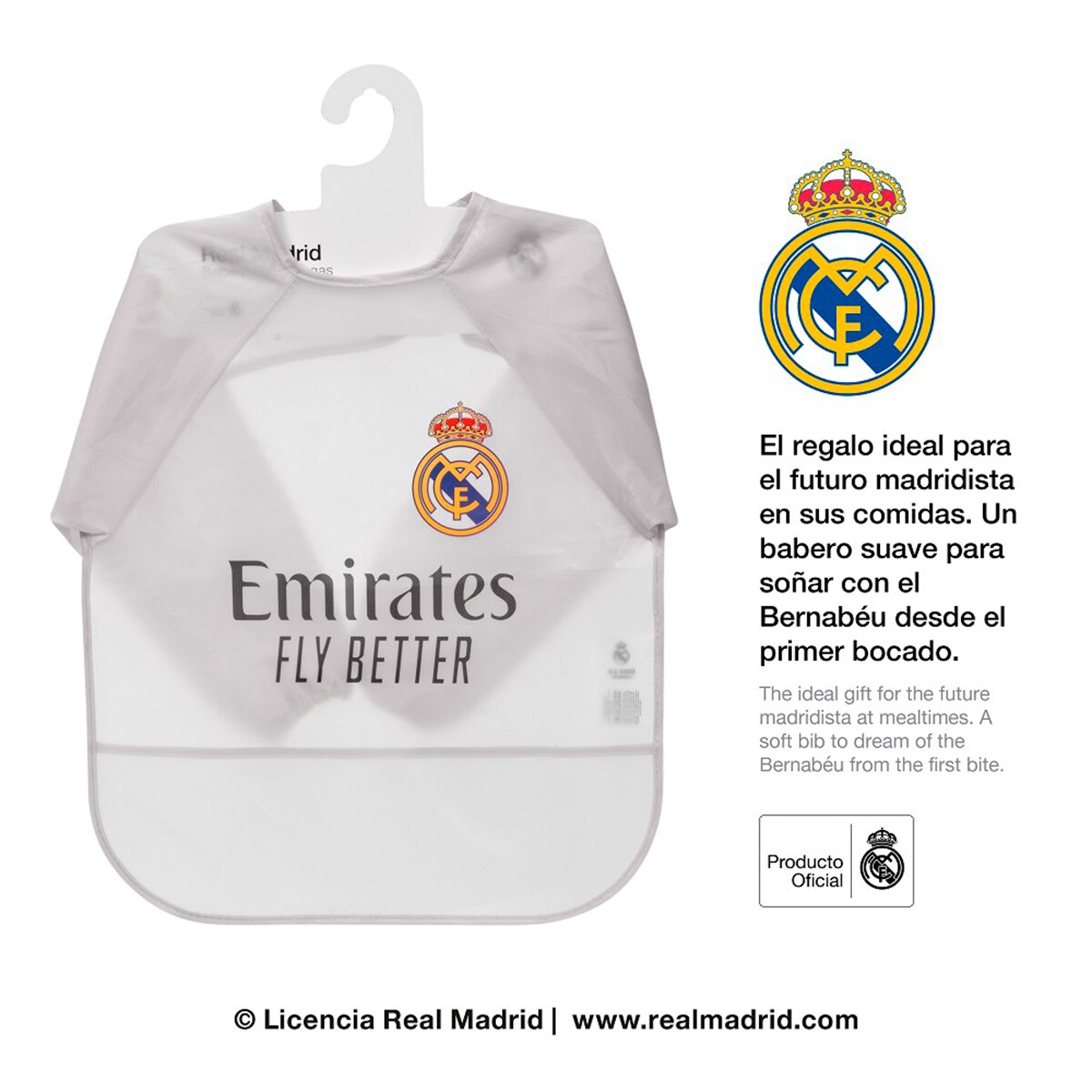 Babero mangas equipacion rm Gris-3