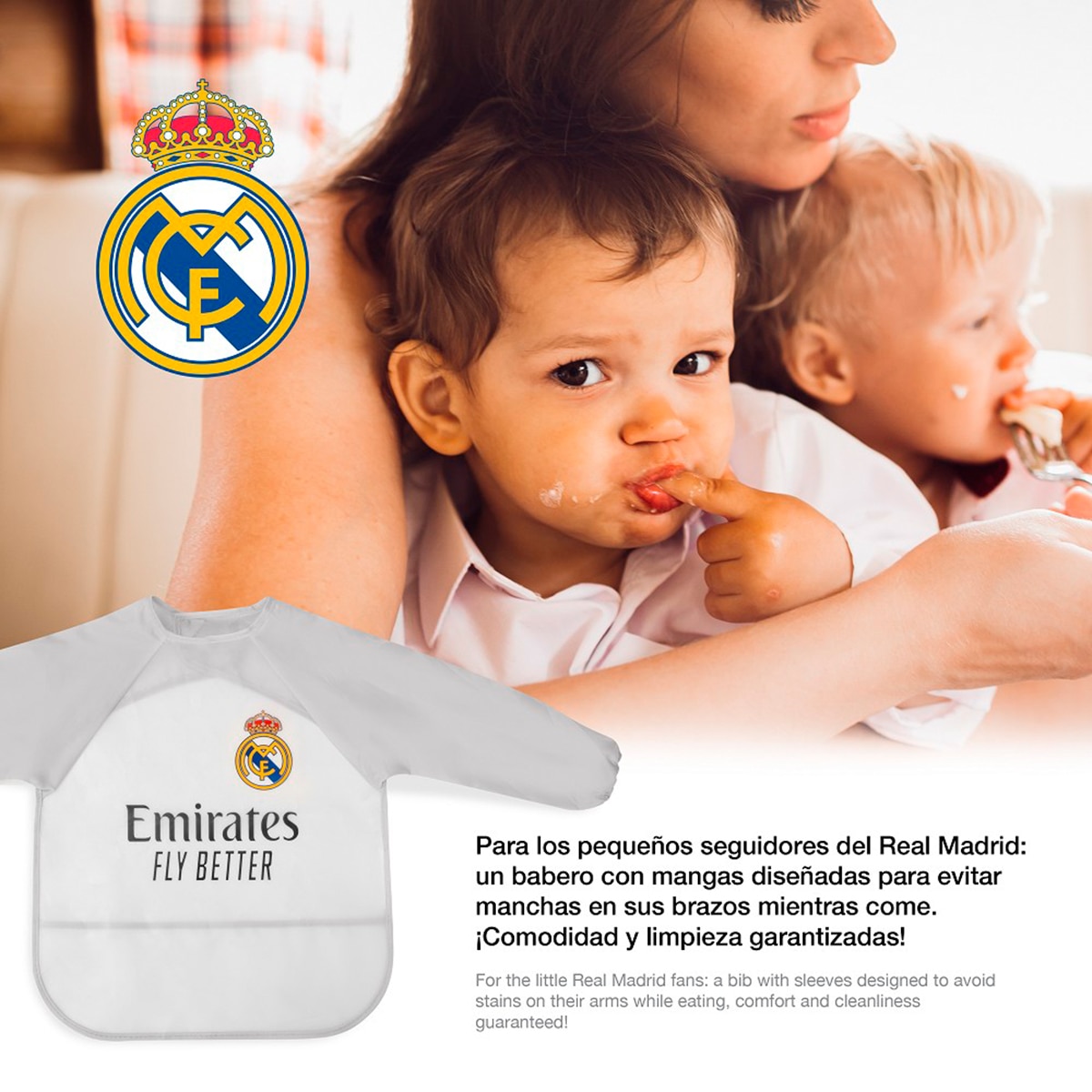 Babero mangas equipacion rm Gris-6
