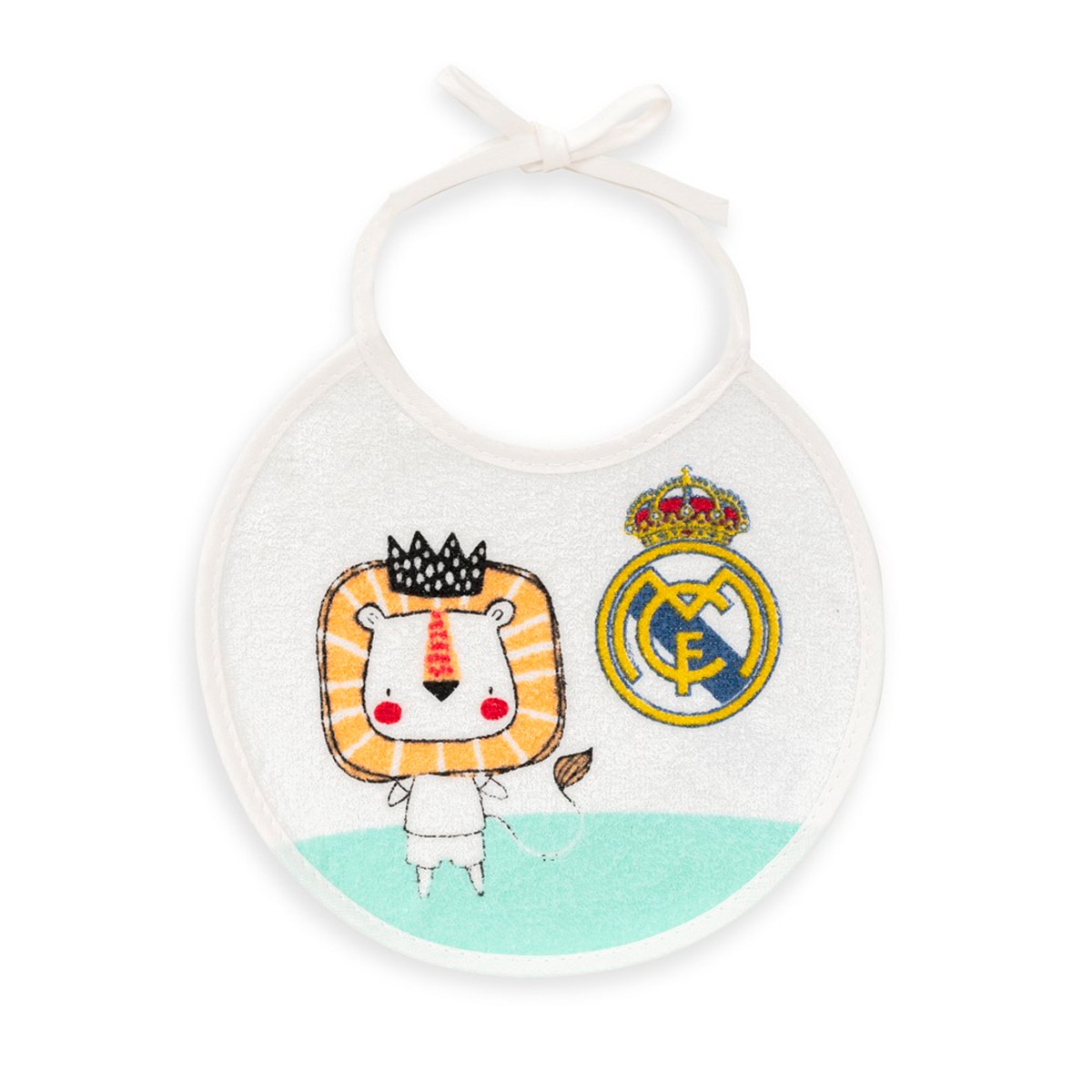 Pack2 babero rizo plastificado cuadrado real madrid leon emirates Blanco-4