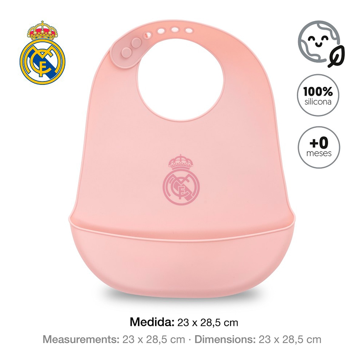 Babero impermeable de silicona rosa Rosa-4