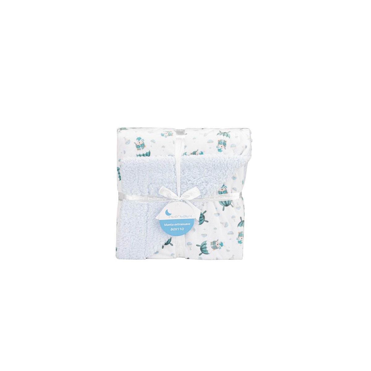 Manta Interbaby con borreguillo + dou dou paracaidista azul Azul-2