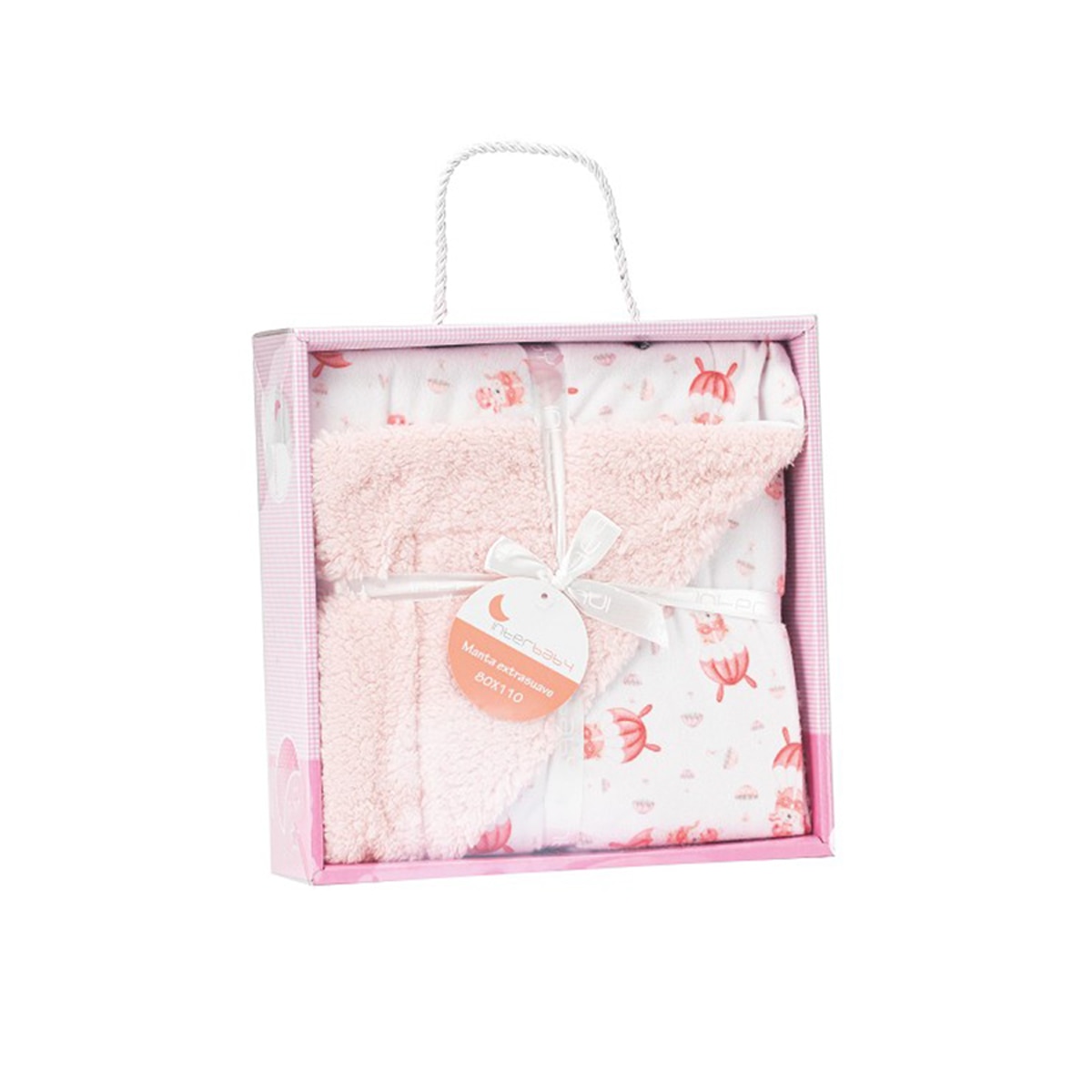 Manta Interbaby con borreguillo paracaidista rosa Rosa-1