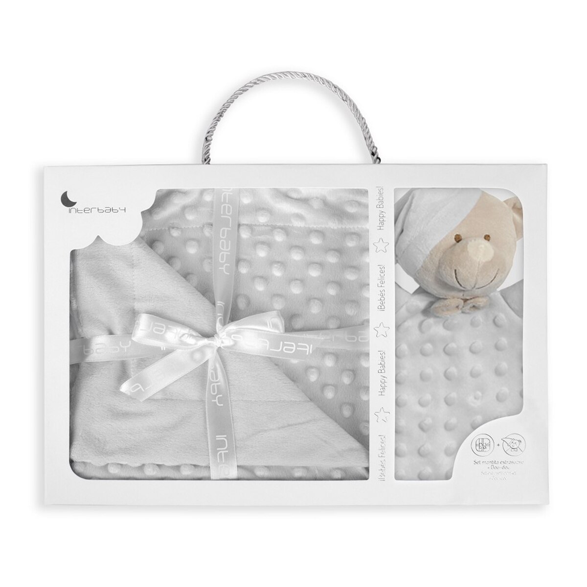 Manta Interbaby burbuja y dou dou osito gris Gris-1