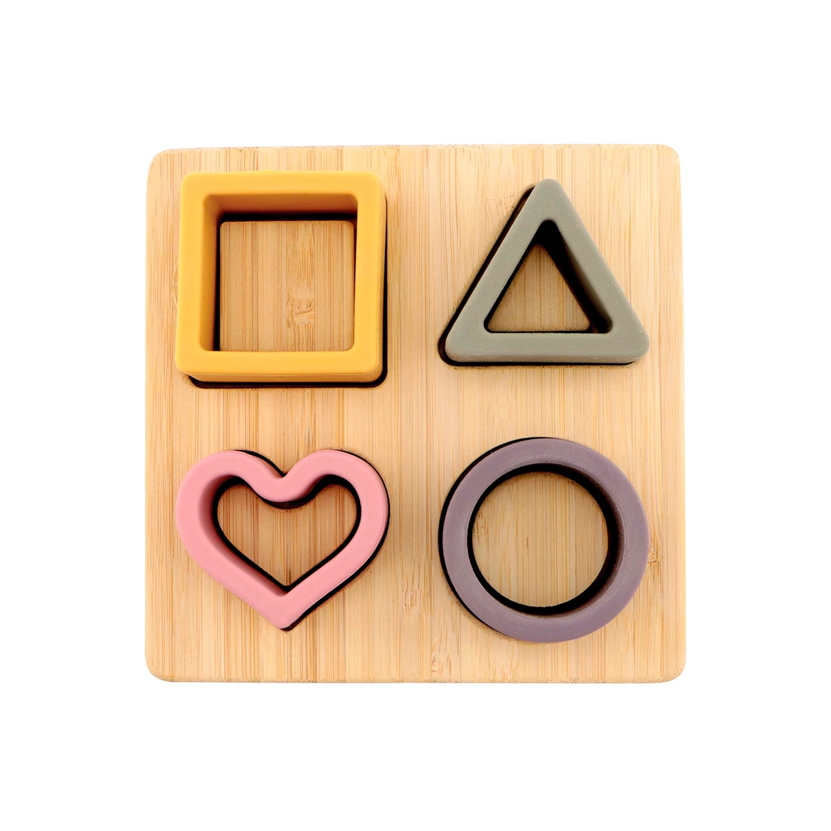 Puzzle de silicona en bandeja de bamboo Multicolor-1