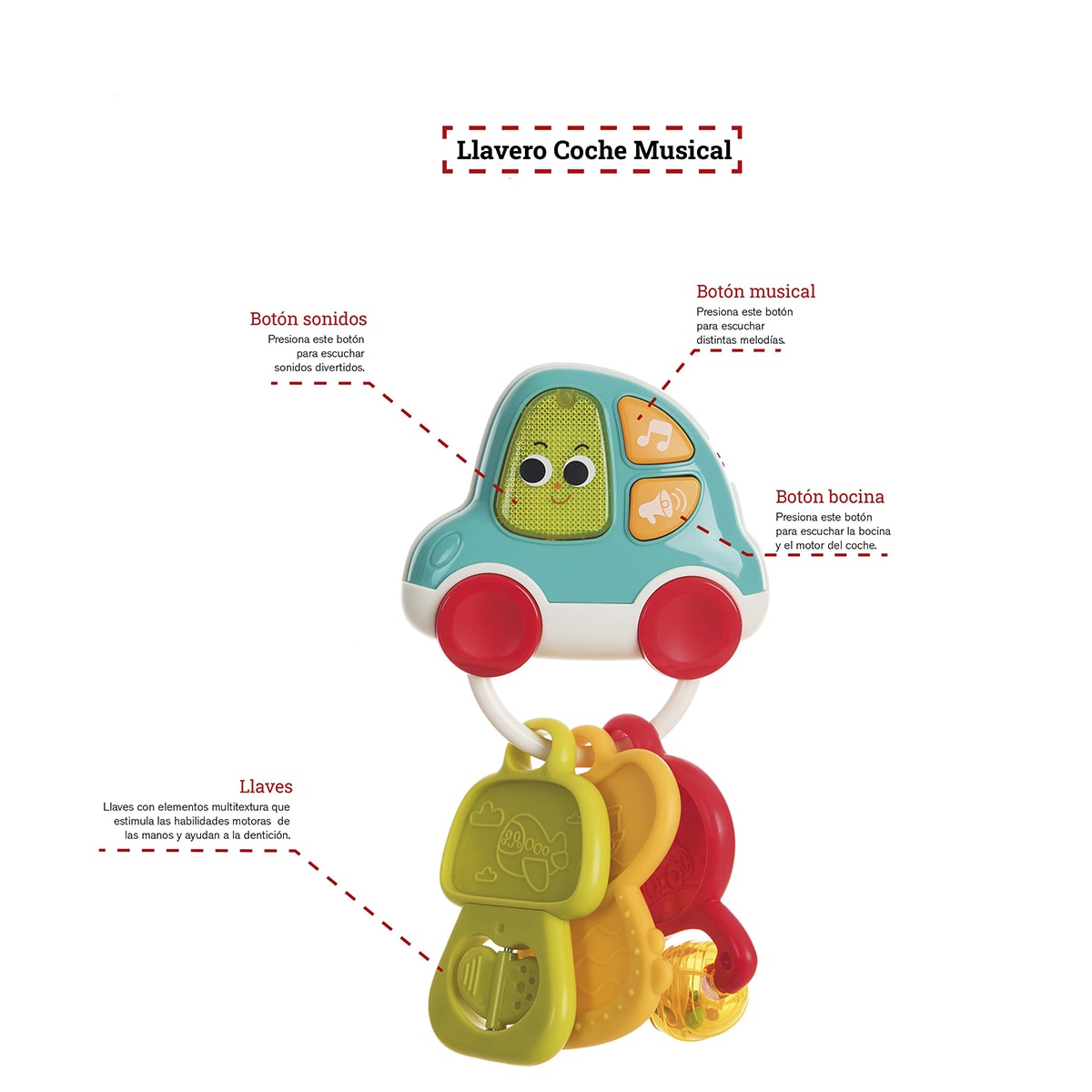 LLAVERO Little Kids COCHE MUSICAL con luz Verde-3